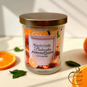 Świeca sojowa w szkle „Babeczka pomarańczowa”