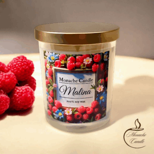 Świeca sojowa w szkle „Malina”