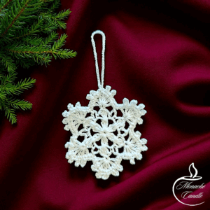 Ręcznie robiona śnieżynka na choinkę - 1A