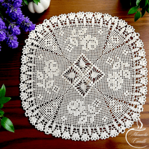 Serweta ręcznie wykonana na szydełku – 58/58 cm, róże